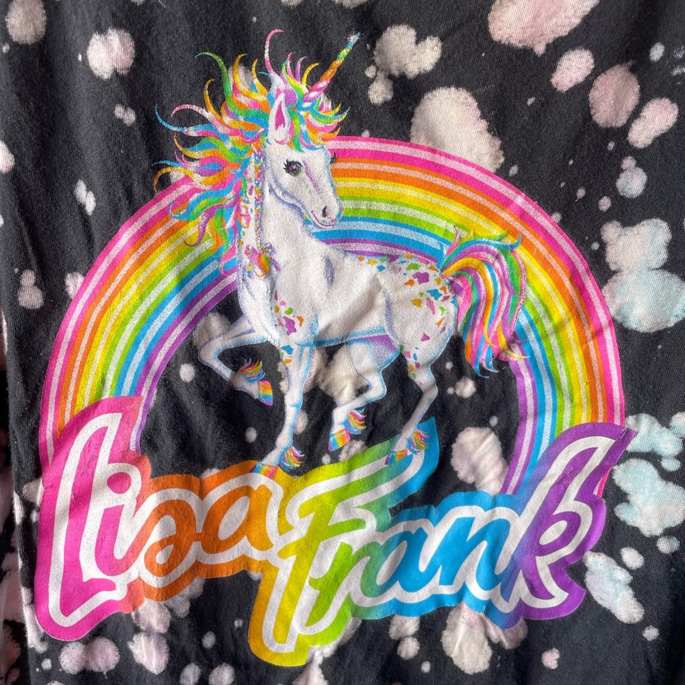 Lisa Frank Colorful Unicorn Tee - Black